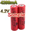 UltraFire 18650 4200mAh 4.2V li-ion [dr Red