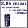 高容量 CR123A 3.6V 1800mAh Li-ion　充電池 バッテリー　１本