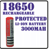 Ultrafire 3.7V 18650 プロテクト付き 3000mAh Li-Ion充電池